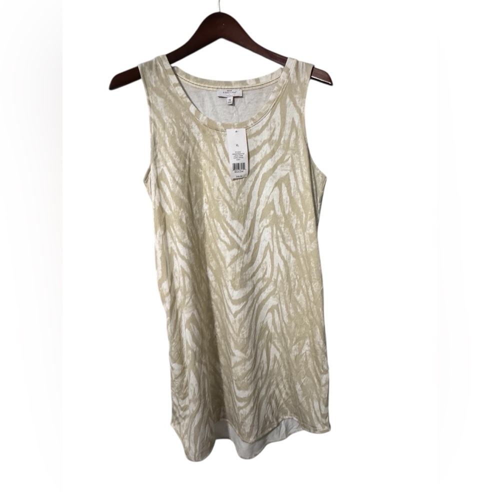 🔥NWT New Directions Beige Zebra Studio Core Dress Size XL